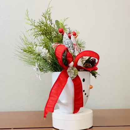 Snowman Coffee Mug Arrangement—Teacher, Secret Santa & Party-Gift Ready (Ornament Included)