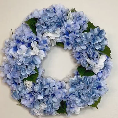 Blue Hydrangea Wreath for Front Door Handmade gift Baby Boy Shower Decorations Bedroom Home Decor Office Gift for Her Blue Hydrangea Florals