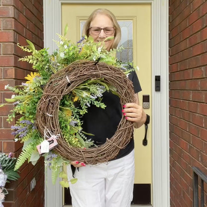 Sunflower Grapevine Wreath | Rustic Summer & Fall Door Decor
