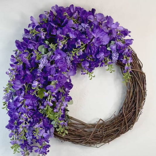 Purple Wreath for Front Door Fall Home Decor Wall Art Decorations Front Porch Ideas Office Gifts for her Office Decor to Welcome Guests