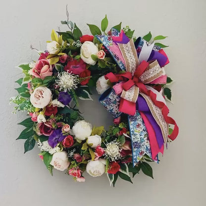 Floral Wreath for Front Door, Porch decor ideas, Gifts for Mother’s Day, Birthdays, or Weddings,  Home Decorations, Farmhouse, Office Decor